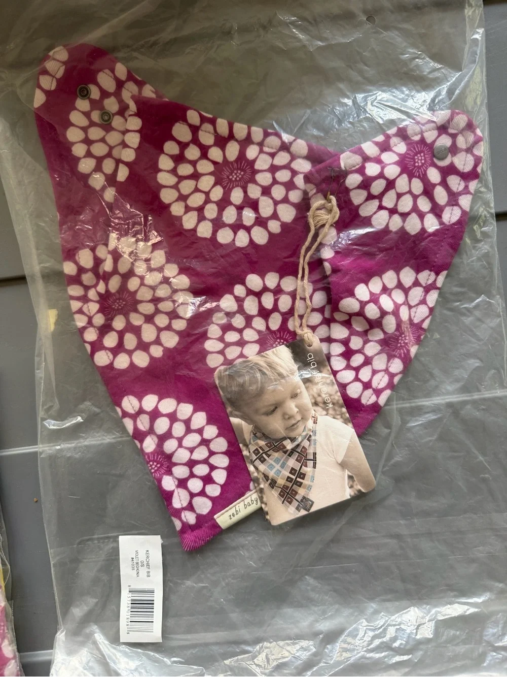 Zebi Baby Kids Yellow & Purple Floral Burp Cloths Set